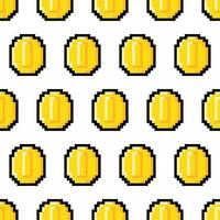 Pixel coins pattern. vector