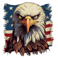 Adler mit amerikanisch Flagge . ai generiert png