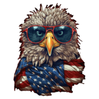 Adler mit amerikanisch Flagge Sonnenbrille . ai generiert png