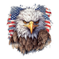 Adler mit amerikanisch Flagge . ai generiert png