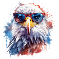 Adler mit amerikanisch Flagge Sonnenbrille . ai generiert png