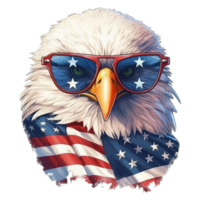 Adler mit amerikanisch Flagge Sonnenbrille . ai generiert png