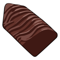 chocolate clipart plano diseño en transparente fondo, postre aislado recorte camino elemento png