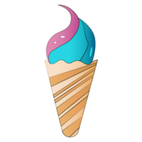 arc en ciel la glace crème cône isolé sur transparent arrière-plan, dessert clipart élément png