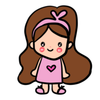 Lovely cartoon minimal cute girl png