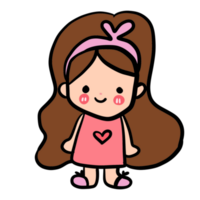 Lovely cartoon minimal cute girl png