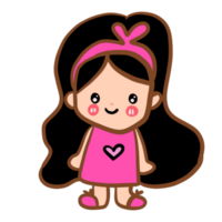 Lovely cartoon minimal cute girl png