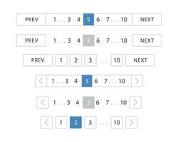 Pagination bar vector page navigation web buttons