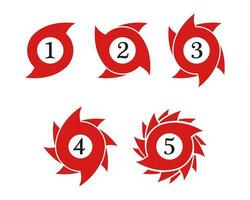 Hurricane scale indication set vector