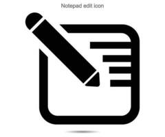 Notepad edit icon vector