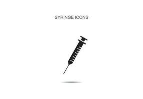 Syringe, injection icon vector illustration on background