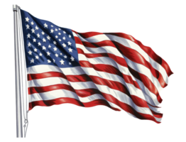 Flag of the United States of America flutters in the wind . png