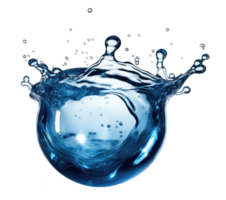 blauw water plons . ai gegenereerd png