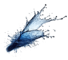 Blue water splash . AI Generated png