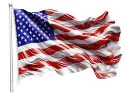 Flag of the United States of America flutters in the wind . png