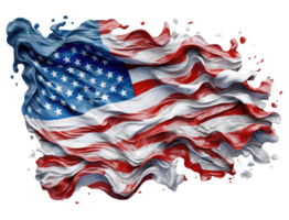 Flag of the United States of America flutters in the wind . png