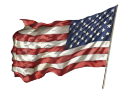 Flagge von das vereinigt Zustände von Amerika flattert im das Wind . ai generiert png