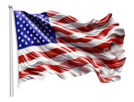 bandera de el unido estados de America revolotea en el viento . ai generado png