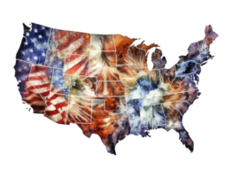 unito stati di America carta geografica con bianca, rosso, blu e nero colore . ai generato png