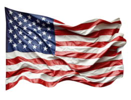 Flag of the United States of America flutters in the wind. png