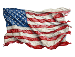 Flagge von das vereinigt Zustände von Amerika mit Grunge Textur . ai generiert png