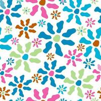 Seamless childish pattern with fairy abstract flowers. Creative kids city texture for fabric or textile. vector