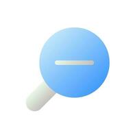 Magnifying glass with minus for map flat gradient two-color ui icon. Magnifier tool. Zoom out text. Simple filled pictogram. GUI, UX design for mobile application. Vector isolated RGB illustration