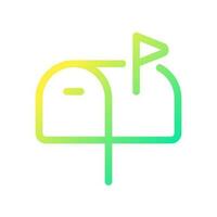 Mailbox pixel perfect gradient linear ui icon. Incoming letters. Express mail. Personal address. Line color user interface symbol. Modern style pictogram. Vector isolated outline illustration