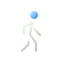 Pedestrian flat gradient two-color ui icon. Walking person. Passerby on crosswalk. GPS navigation. Simple filled pictogram. GUI, UX design for mobile application. Vector isolated RGB illustration