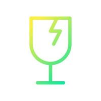 roto Copa de vino píxel Perfecto degradado lineal ui icono. frágil paquete. atención signo. línea color usuario interfaz símbolo. moderno estilo pictograma. vector aislado contorno ilustración