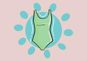 brillante vistoso traje de baño. playa hembra form.bañadores soltero icono en dibujos animados estilo vector símbolo