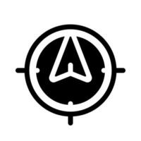 Tracking position in real time black glyph ui icon. GPS navigation. User interface design. Silhouette symbol on white space. Solid pictogram for web, mobile. Isolated vector illustration