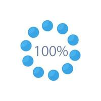 Percentage dot infographic chart design template. Download finish. One hundred. Editable radial infochart with performance completeness. Visual data presentation vector