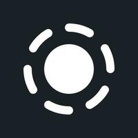 Breathe animation effect white pixel perfect solid ui icon. Add relaxation feeling to video. Silhouette symbol for dark mode. Glyph pictogram on black space for web, mobile. Vector isolated image