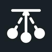 Pendulum animation white pixel perfect solid ui icon. Back and forth motion. Film editing. Silhouette symbol for dark mode. Glyph pictogram on black space for web, mobile. Vector isolated image
