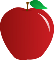 Red apple with leaf icon symbol logo transparent background png