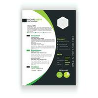 Clean and modern resume or cv template in a4. vector