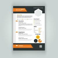 Modern and clean resume or cv template. vector