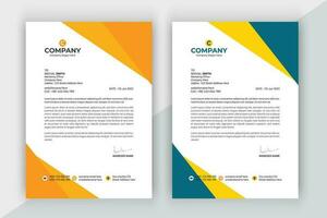 Simple business letterhead design set of two. vector