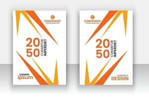 Corporate modern annual report book cover template set. vector