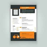 Clean and modern resume or cv template in a4. vector