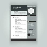 Clean and modern resume or cv template in a4. vector