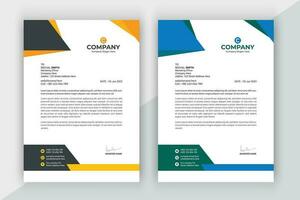 Simple business letterhead design set of two. vector