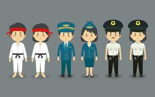 A Set Couple Character with Different Profession vector