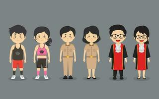 A Set Couple Character with Different Profession vector