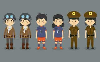 A Set Couple Character with Different Profession vector