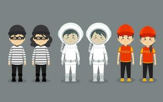 A Set Couple Character with Different Profession vector