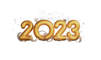 3d geven van tekst 2023 voor de nieuw jaar viering. png