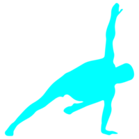 Blue Color Yoga Pose Silhouette Design png