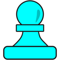 Blue Color Pawn Chess Piece Design png